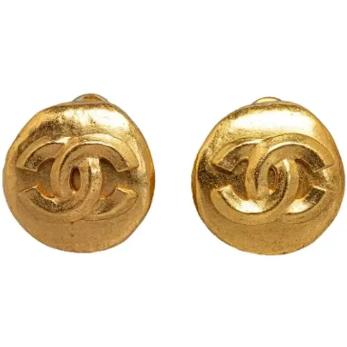 Pre-owned Jewellery, female, , Size: ONE SIZE Pre-owned Gold earrings - Chanel Vintage - Modalova