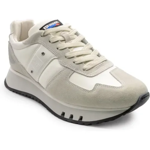 Sneakers, male, , Size: 9 US White Men's Shoes Tokyo Style - Blauer - Modalova