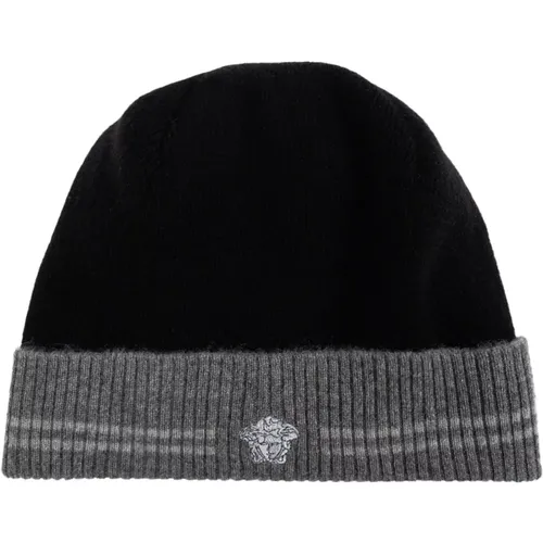 Beanies, male, , Size: ONE SIZE Cashmere hat - Versace - Modalova