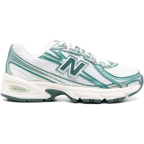 White Teal Green Panelled Sneakers , female, Sizes: 7 UK, 10 UK, 5 UK, 4 UK, 9 1/2 UK, 3 1/2 UK, 3 UK, 2 UK, 8 UK, 6 UK - New Balance - Modalova