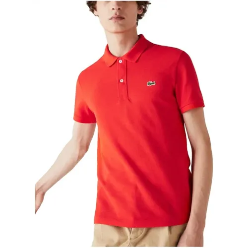 Rotes Slim Fit Polo Shirt , Herren, Größe: L - Lacoste - Modalova
