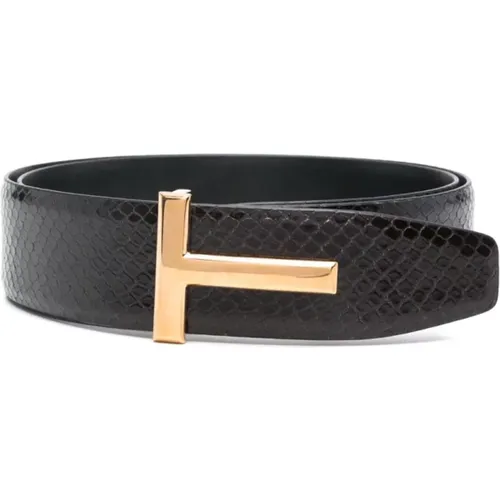 Belts, male, , Size: 105 CM Leather Belt Stylish Accessory - Tom Ford - Modalova