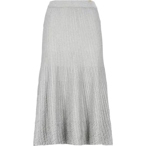 Grey Lurex Flared Skirt for Woman , female, Sizes: M - Elisabetta Franchi - Modalova