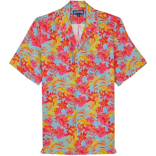 Multicolour Linen Bowling Shirt , male, Sizes: L - Vilebrequin - Modalova