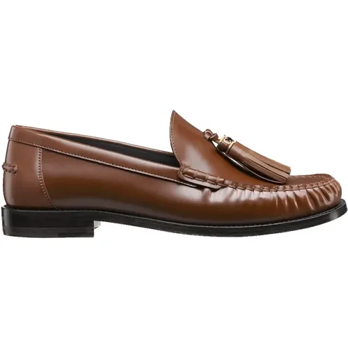 Leather Loafer Shoes Fringe Detail , female, Sizes: 9 UK - Dior - Modalova