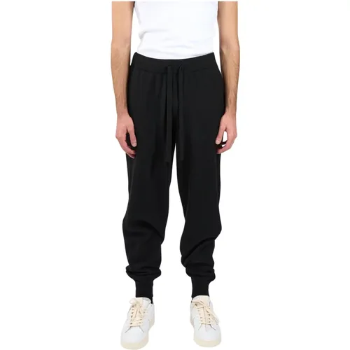 Sweatpants, male, , Size: L Merino Wool Elastic Waist Pants - Roberto Collina - Modalova