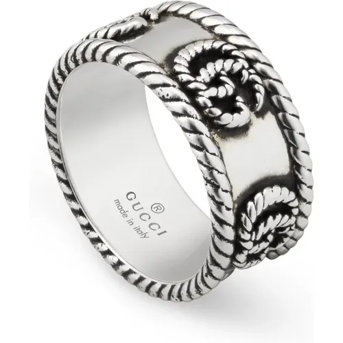 Ybc627729001 - 925 Sterling Silver Ring with Double G Detail , female, Sizes: 52 MM - Gucci - Modalova