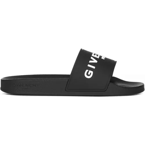 Schwarze Slide Flat Sandalen , Damen, Größe: 40 EU - Givenchy - Modalova