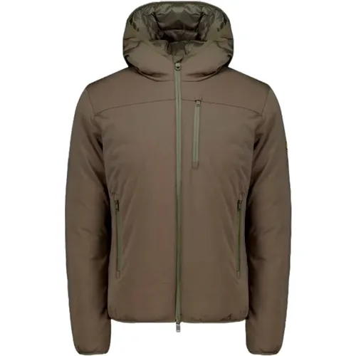 Green Waterproof Coat with Zip Hood , male, Sizes: 2XL, 3XL, L, XL, M - Ciesse Piumini - Modalova