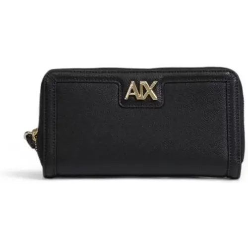 Wallets & Cardholders, female, , Size: ONE SIZE Stylish Polyester Wallet with Multiple Compartments - Armani Exchange - Modalova