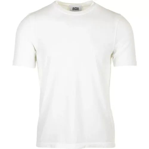 Weißes T-Shirt MM , Herren, Größe: L - Alpha Studio - Modalova