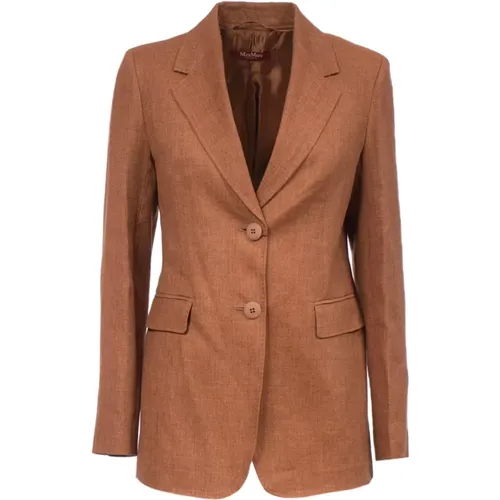 Tailored Linen Jacket , female, Sizes: 2XS - Max Mara Studio - Modalova