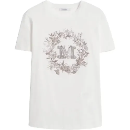 Embroidered Pocket Cotton T-shirt , female, Sizes: 2XL, XL, S, L, M - Max Mara - Modalova