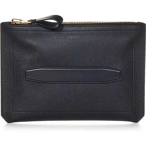 Schwarze Lederclutch Tom Ford - Tom Ford - Modalova