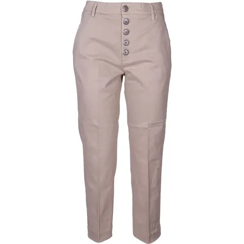 Damen Chino Hose mit Schmuckknopf - Dondup - Modalova