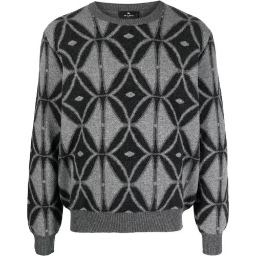 Grey Sweaters with C Neck , male, Sizes: M - ETRO - Modalova