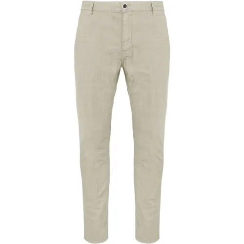 Chinos, male, , Size: W30 Denim-effect Slim Fit Chino Pants - BomBoogie - Modalova