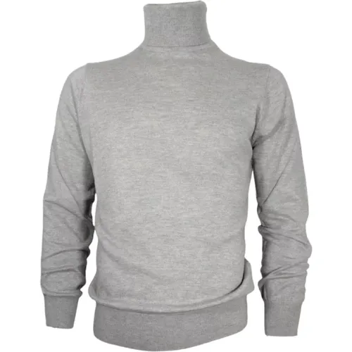 Slim Fit Kaschmir Pullover in Grau , Herren, Größe: L - CASHMERE COMPANY - Modalova