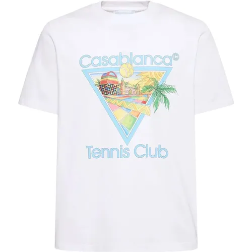 Weißes Tennisclub T-Shirt , Herren, Größe: XL - Casablanca - Modalova