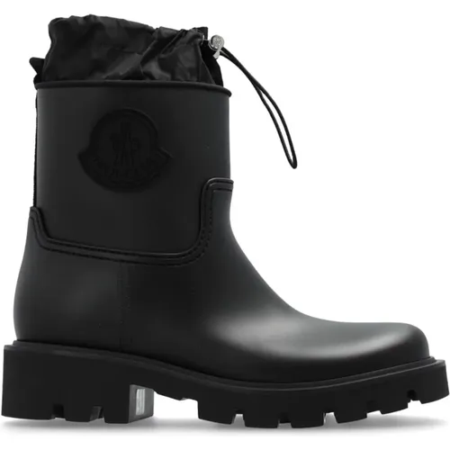 Slip-On Logo Patch Boots , female, Sizes: 3 UK, 8 UK, 7 UK - Moncler - Modalova