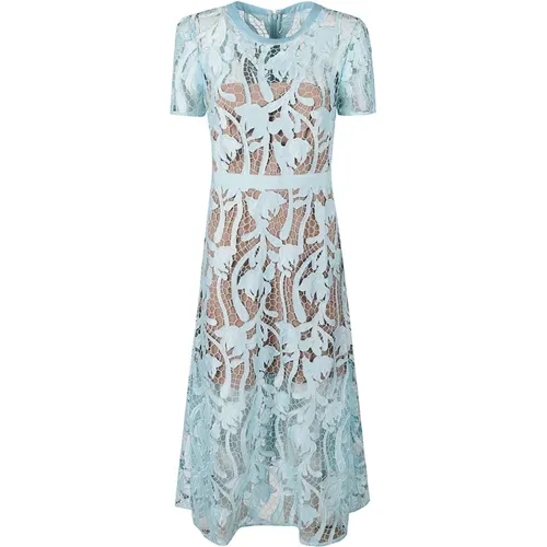 Lace Midi Dress , female, Sizes: 2XS, XS, M, L - Self Portrait - Modalova