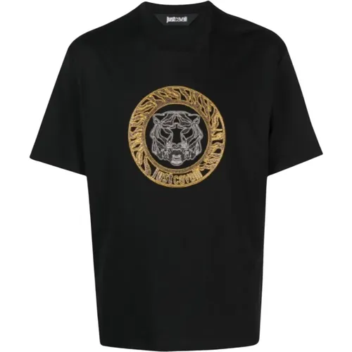 Herren Tiger Crystal T-Shirt , Herren, Größe: XL - Just Cavalli - Modalova