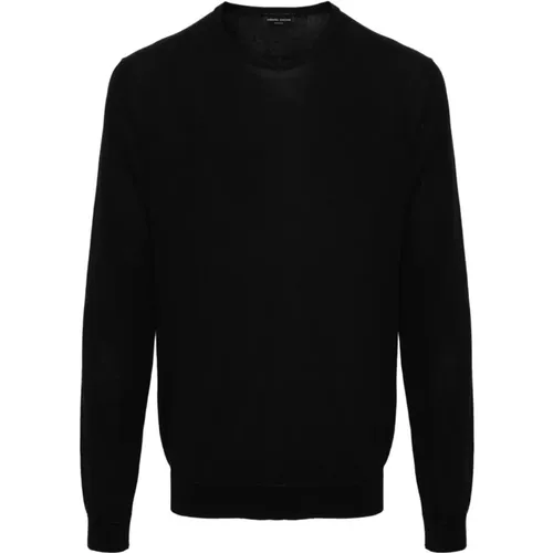 Cotton Sweater with Ribbed Hem , male, Sizes: S - Roberto Collina - Modalova