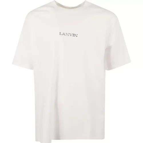 Herren Weißes Baumwoll-Jersey T-Shirt , Herren, Größe: M - Lanvin - Modalova