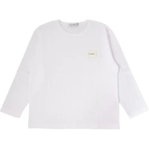 Kinder Langarm Logo T-Shirt - Dolce & Gabbana - Modalova