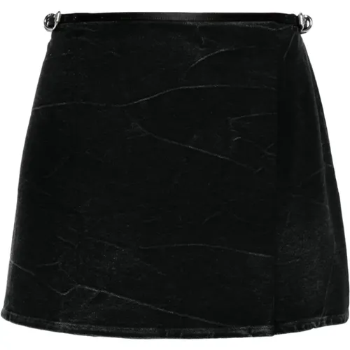 Short Skirts, female, , Size: XS Cotton Washed Denim Skirt - Givenchy - Modalova