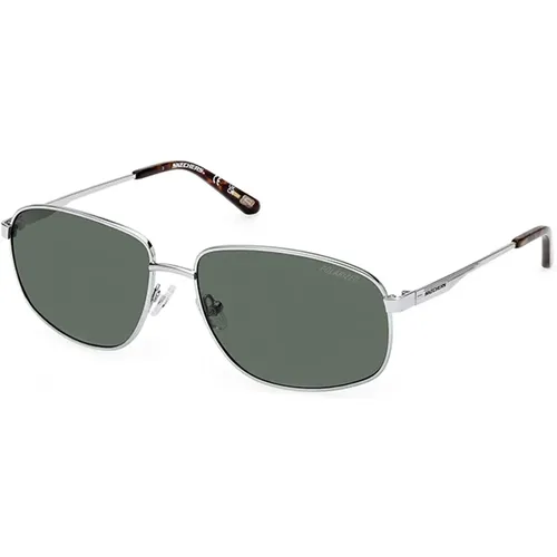 Polarisierte Sonnenbrille Anthrazitgrüne Linse , Herren, Größe: 60 MM - Skechers - Modalova