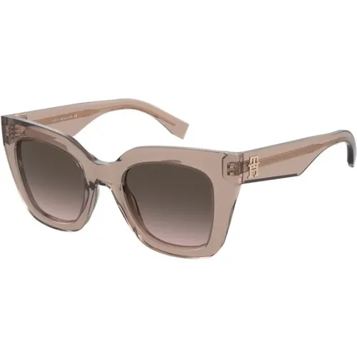 Chic Brown Shaded Sunglasses , female, Sizes: 50 MM - Tommy Hilfiger - Modalova