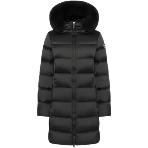 Down Coats, female, , Size: XS Long Down Jacket with Faux Fur - Colmar - Modalova
