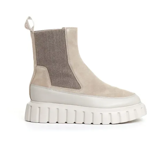 Beiger Wildleder Chelsea Boot , Damen, Größe: 40 EU - Voile blanche - Modalova