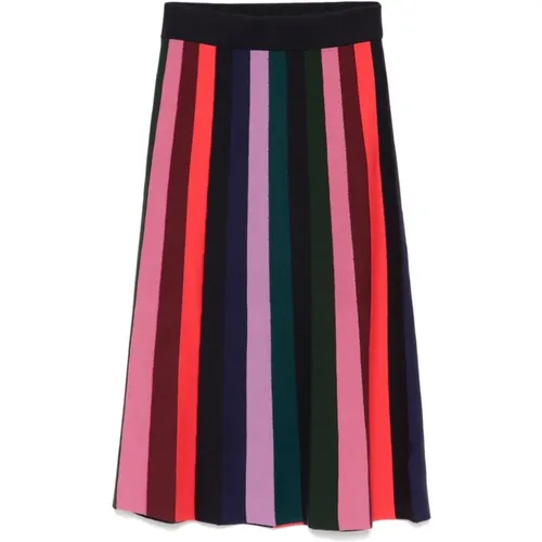 Blue Striped A-Line Knit Skirt , female, Sizes: S, M - Paul Smith - Modalova