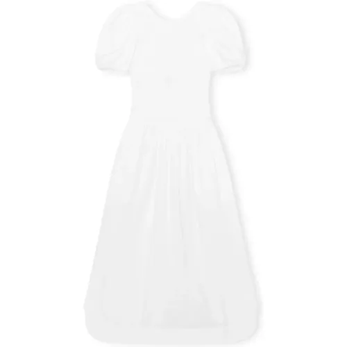Weiße Baumwoll-Popeline Tee-Kleid - Ganni - Modalova