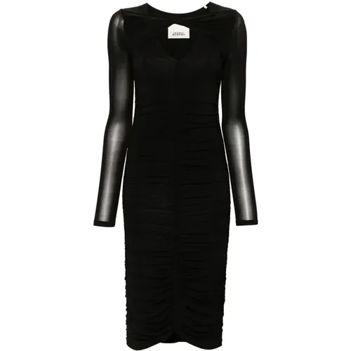 Schwarzes Drapiertes Twist-Kleid - Isabel marant - Modalova