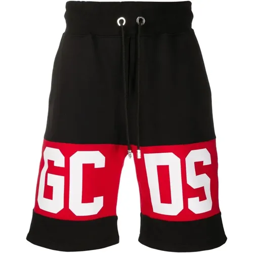 Schwarze Baumwollshorts CO , Herren, Größe: L - GCDS - Modalova