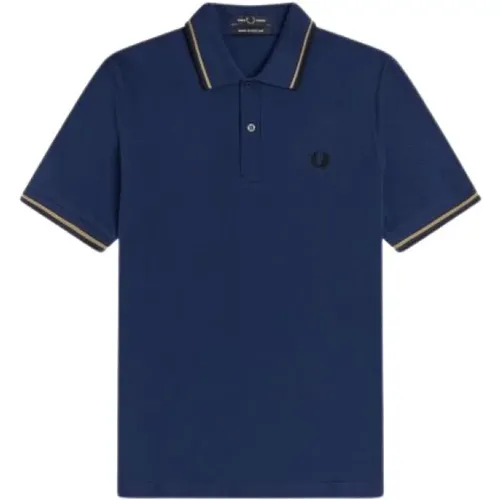 Polo Shirts, male, , Size: 2XS Original Twin Tipped Polo Gold Black - Fred Perry - Modalova