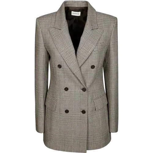 Blazers, female, , Size: M Double-Breasted Prince of Wales Jacket - P.a.r.o.s.h. - Modalova