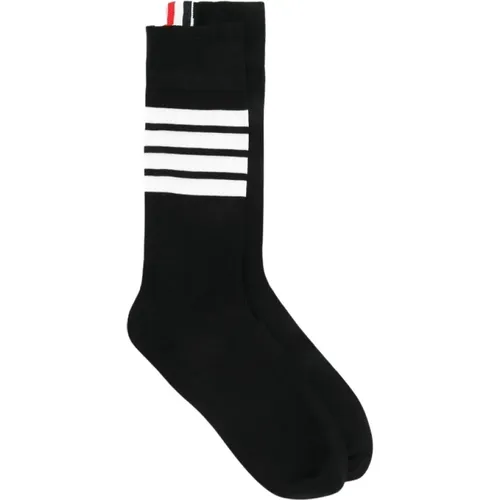 Bar Mid Calf Socks , male, Sizes: ONE SIZE - Thom Browne - Modalova