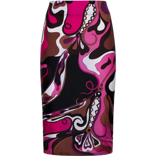 Pencil Skirts, female, , Size: S Abstract Print Pencil Skirt - EMILIO PUCCI - Modalova