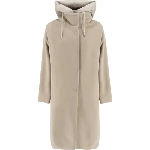 Wool Coat with Adjustable Collar and Detachable Bib , female, Sizes: S - Duno - Modalova