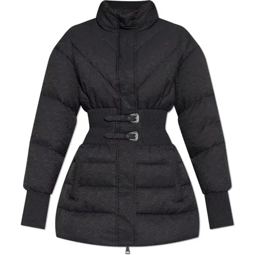 Down Jackets, female, , Size: M Down jacket with ruched effect - Versace Jeans Couture - Modalova