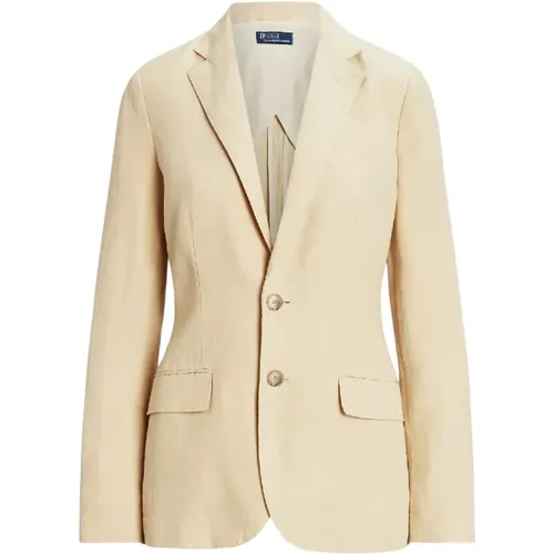 Leinenblazer Relaxed Fit , Damen, Größe: L - Ralph Lauren - Modalova