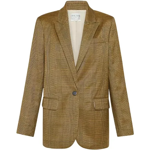 Prince of Wales Blazer , female, Sizes: M - Forte Forte - Modalova