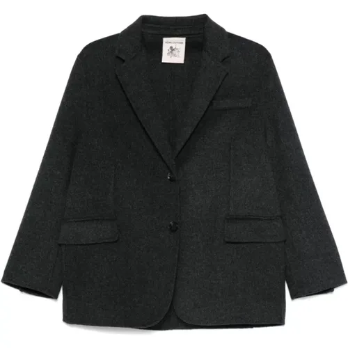 Grey Wool Jacket Button Fastening , female, Sizes: M, S, 2XS, XS - Semicouture - Modalova