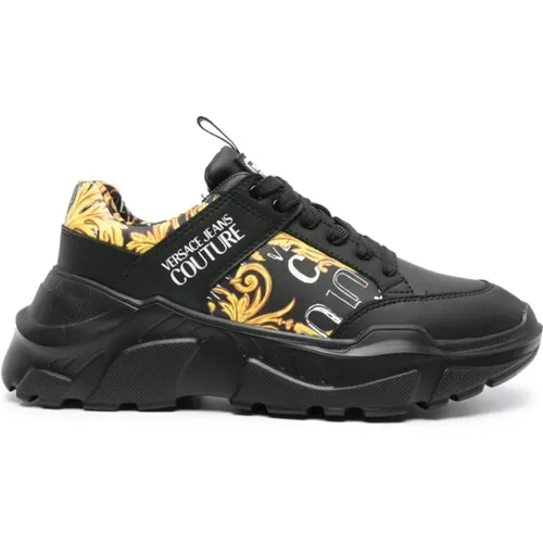 Men's Shoes Sneakers Black Ss24 , male, Sizes: 9 UK - Versace Jeans Couture - Modalova