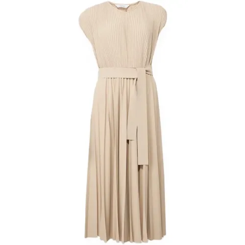 Plissiertes Midi-Kleid mit verstellbarem Gürtel , Damen, Größe: 2XS - Max Mara - Modalova