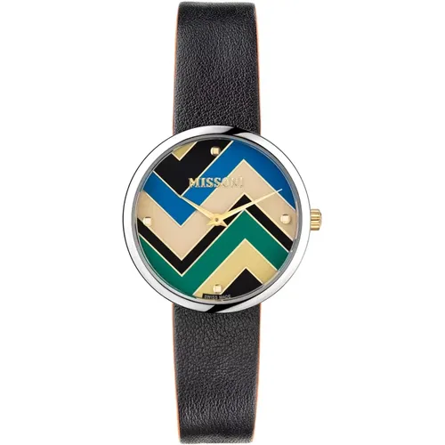 Watches, female, , Size: ONE SIZE Men's Swiss Quartz Multicolor Watch - Missoni - Modalova